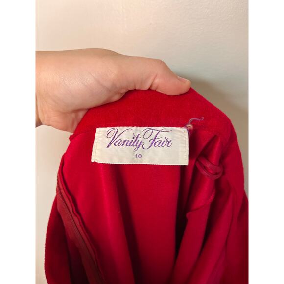 1960s Vanity Fair Christmas Red Velour Velvet Holiday Volup Glam Maxi Skirt XL - Picture 2 of 5